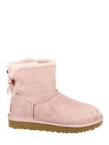 Boots Mini Bailey Bow Ii En Cuir Ugg Rose women 1016501