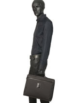 Longchamp Boxford Aktetas Zwart-vue-porte