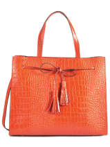 Sac  Main Croco Cuir Milano Orange croco CR19092