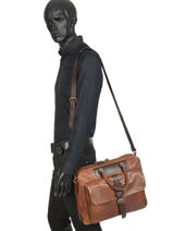 Documententas Work Leder Chiarugi Bruin work 64676-vue-porte