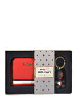 Cadeauset Portefeuille En Sleutelhanger Tommy hilfiger Zwart corporate AW08133