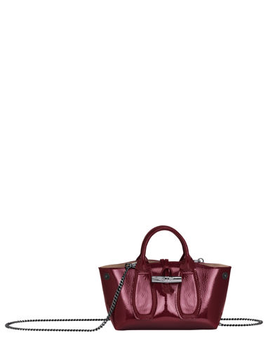 Longchamp Roseau vernis Sac port main Rouge