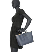 Longchamp Roseau Sac port main Bleu-vue-porte