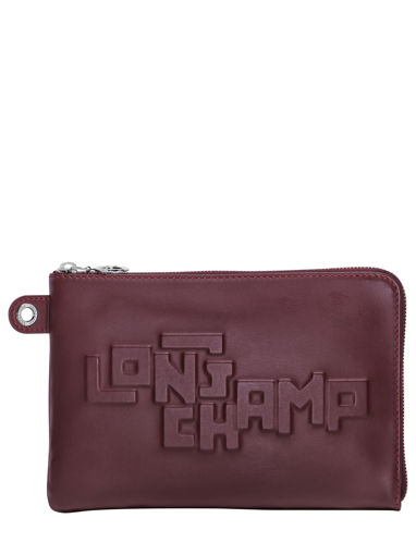 Longchamp Le pliage cuir estampe Pochette Rouge