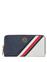 Portefeuille Zip Wallet Tommy hilfiger Blauw th core AW08122
