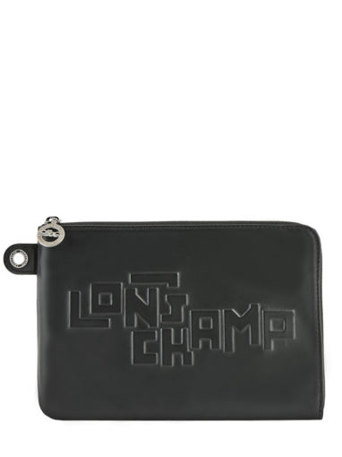 Longchamp Le pliage cuir estampe Clutch Zwart