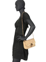 Cross Body Tas Moon Raffia Vanessa bruno Beige moon raphia 73V40533-vue-porte