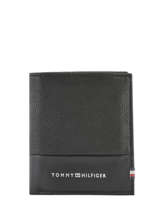 Portefeuille Leder Tommy hilfiger Zwart textured AM05649