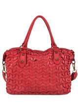 Schoudertas Dewashed Leder Milano Rood dewashed DE19112