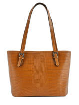 Sac Port paule Croco Cuir Milano Marron croco CR15013N