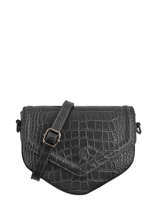 Cross Body Tas Croco Leder Milano Zwart croco CR19117N