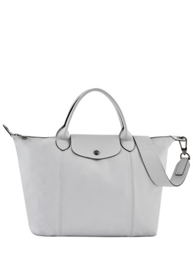 Longchamp Le pliage cuir Handtas Grijs
