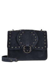 Cross Body Tas M Velvet Leder Milano Blauw velvet VR180602