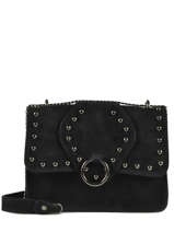 Cross Body Tas M Velvet Leder Milano Zwart velvet VR180602