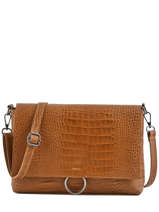 Cross Body Tas Croco Leder Milano Bruin croco CR19111N