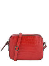 Sac Bandoulire Croco Cuir Milano Rouge croco CR19118N