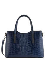 Handtas Croco Leder Milano Blauw croco CR15116N