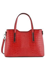 Sac  Main Croco Cuir Milano Rouge croco CR15116N