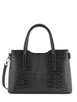 Sac � Main Croco Cuir Milano Noir croco CR15116N