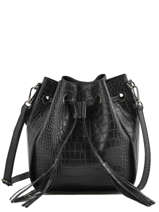 Cross Body Tas Croco Leder Milano Zwart croco CR19114N