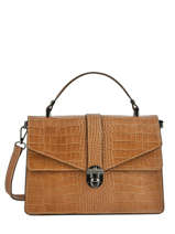 Sac Bandouliere Croco Cuir Milano Marron croco CR19061N