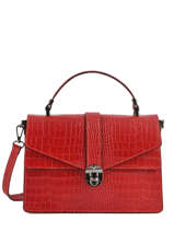 Sac Bandouliere Croco Cuir Milano Rouge croco CR19061N