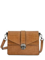 Sac Bandouli�re Croco Cuir Milano Marron croco CR19062N