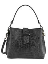 Schoudertas Croco Leder Milano Zwart croco CR19113N