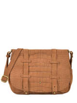 Cross Body Tas Vintage Leder Mila louise Bruin vintage 3017VBS