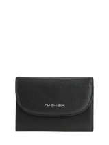 Portefeuille Fuchsia Noir ilona F9878-3