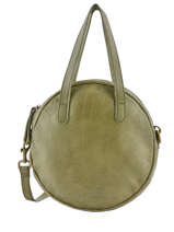 Ronde Schoudertas Cow Leder Basilic pepper Groen cow BCOW23