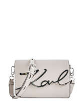 Sac Bandoulire K Signature Cuir Karl lagerfeld Blanc k signature 81KW3057