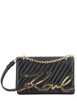 Sac Port paule K Signature Stitch Cuir Karl lagerfeld Noir k signature 201W3107