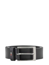 Verstelbare Herenriem Leder Tommy hilfiger Zwart belt AM05901