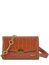 Sac Banane Gaia Cuir Nat et nin Gris croc GAIA