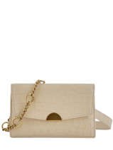 Sac Banane Gaia Cuir Nat et nin Beige croc GAIA