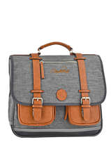 Boekentas Kind 3 Compartimenten Cameleon Grijs vintage chine VIN-CA41