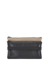 Porte-monnaie � �lastique Cuir Etrier Noir bandit manchot f EBM121