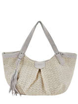 Schoudertas Wave Raffia Mila louise Beige wave 23684PW2