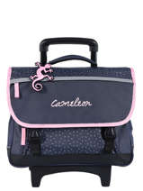 Boekentas Op Wieltjes 2 Compartimenten Cameleon Blauw actual PBBACR38