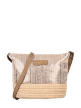 Sac Bandouli�re Iris� Le voyage en panier Beige guimauve PM289