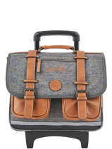 Boekentas Op Wieltjes 2 Compartimenten Cameleon Grijs vintage urban CR38