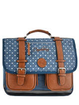 Boekentas 2 Compartimenten Cameleon Blauw vintage fantasy PBVGCA38