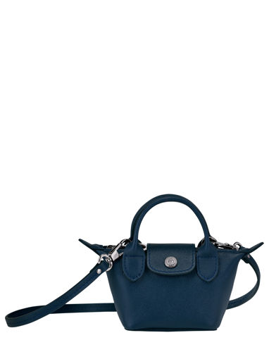 Longchamp Le pliage cuir Cross body tas Blauw