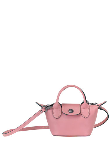 Longchamp Le pliage cuir Cross body tas Roze