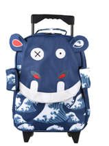 Sac  Dos  Roulettes 1 Compartiment Les deglingos Bleu globe trotoys 316