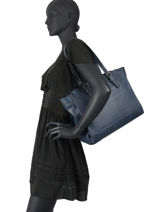 Sac Shopping A4 Gracieuse Hexagona Bleu gracieuse 316137-vue-porte
