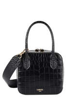 Sac Port Main S Alice Cuir Effet Croco Lancel Noir alice croco A10764