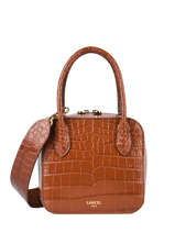 Sac Port Main S Alice Cuir Effet Croco Lancel Marron alice croco A10764