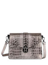 Cross Body Tas Croco Leder Milano Bruin croco CR19062N